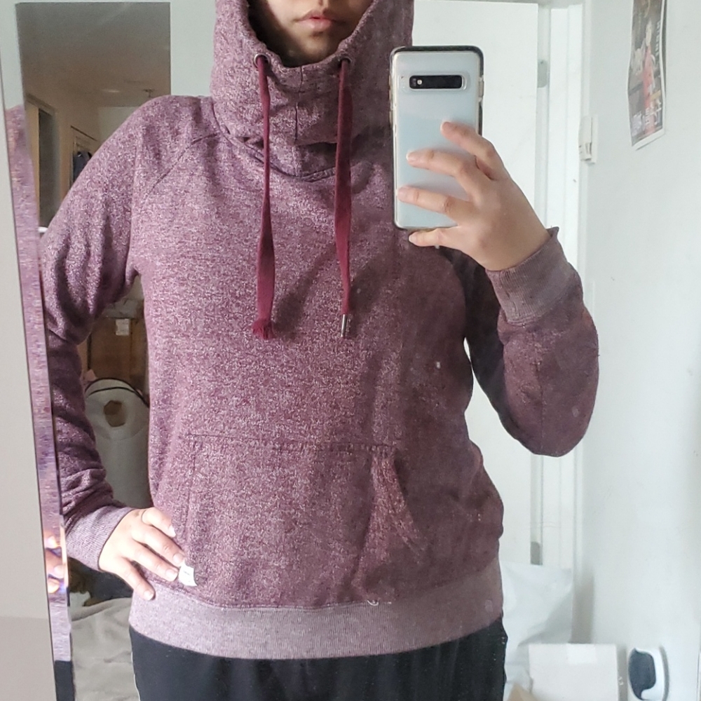 3/20 High neck Burgundy  hoodie